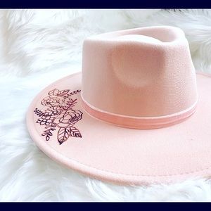Beautiful spring pink Western/Boho hat! Perfect Derby hat if you add silks